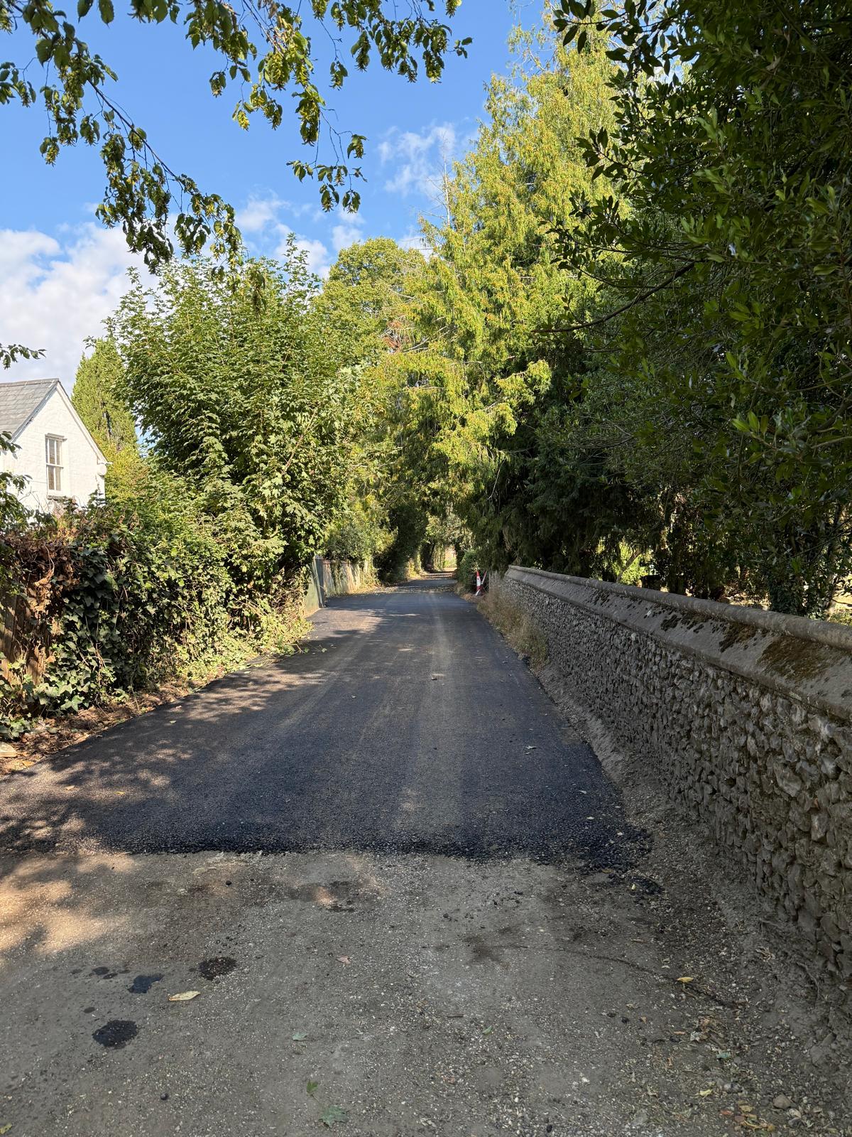 new tarmac on Church Lane